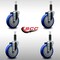 Service Caster 5'' SS Blue Poly Wheel Swivel 1'' Expanding Stem Caster Set, 4PK SCC-SSEX20S514-PPUB-BLUE-1-4 - alternate 4